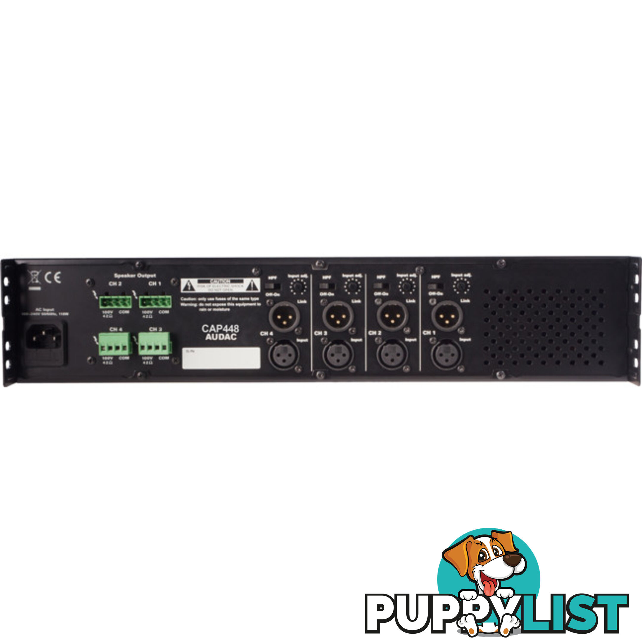 CAP448 4X 480W 100V QUAD POWER AMP AUDAC