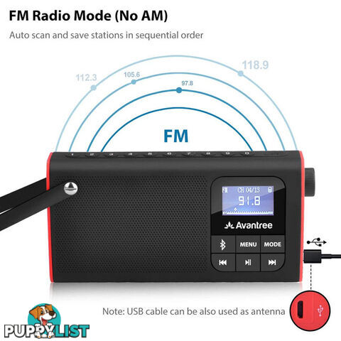 SP850 BLUETOOTH PORTABLE FM RADIO SPEAKER SD CARD LED BATTERY