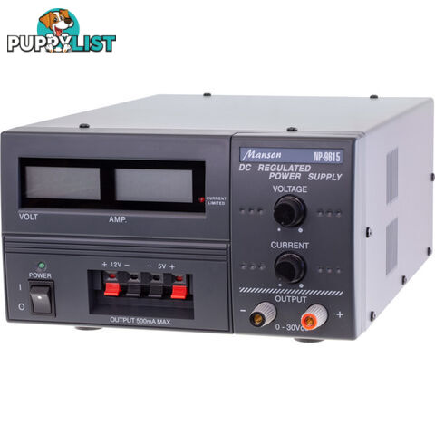 NP9615G 5AMP 0-30V DC POWER SUPPLY DIGITAL BENCH TOP DARK GREY