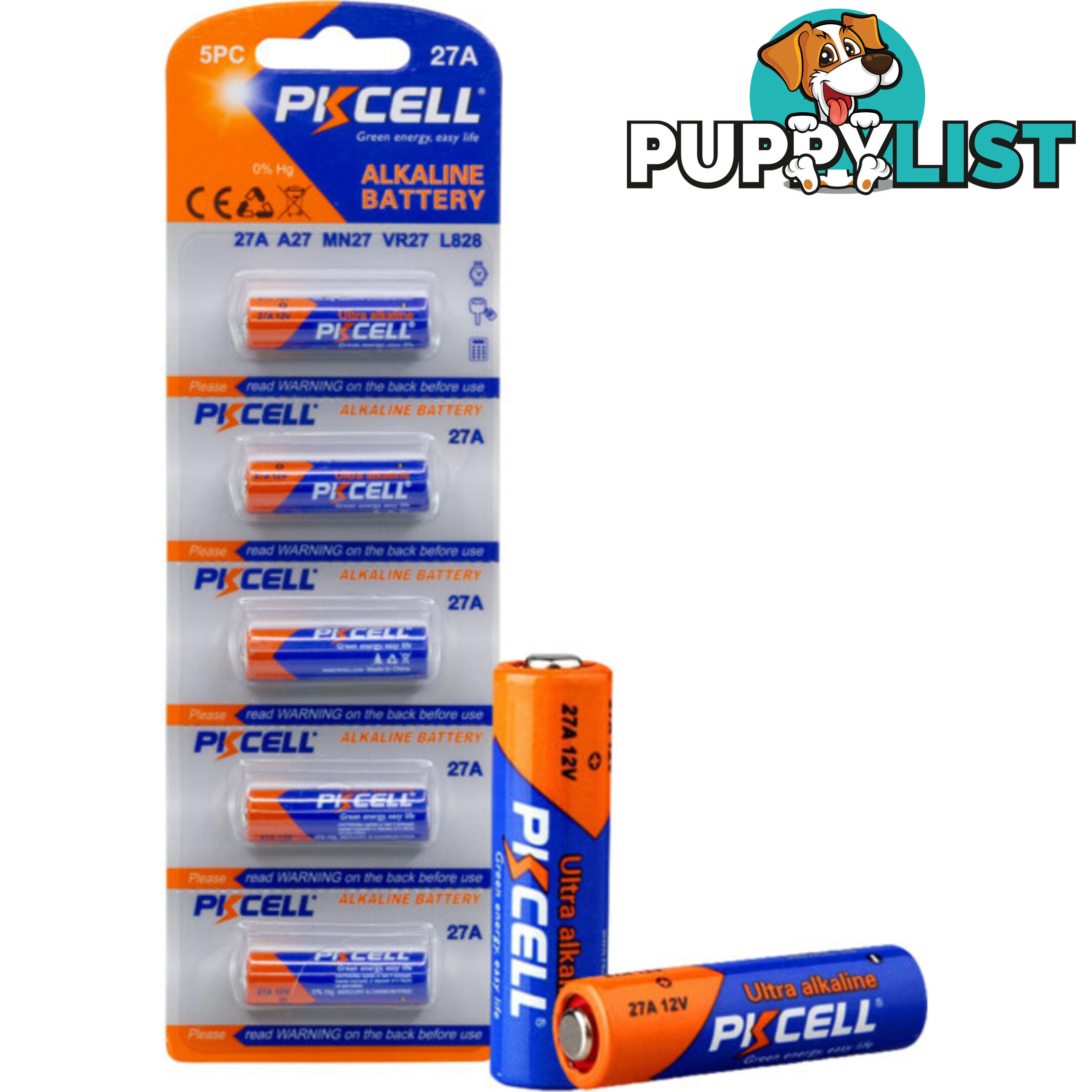 PK5P27A 12V ALKALINE 27A BATTERY 5PK NO MERCURY