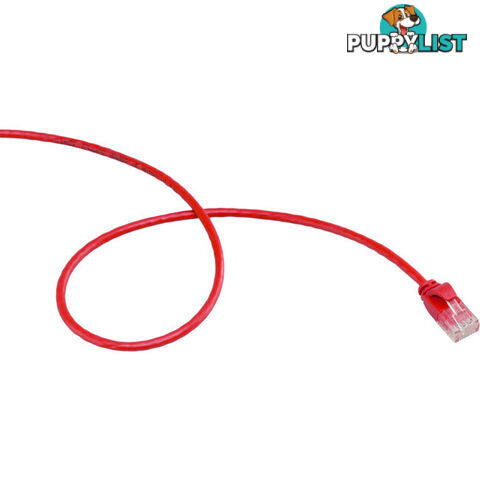 LC6SL0500RD 5M SLIM CAT6 PATCH LEAD RED ULTRA THIN