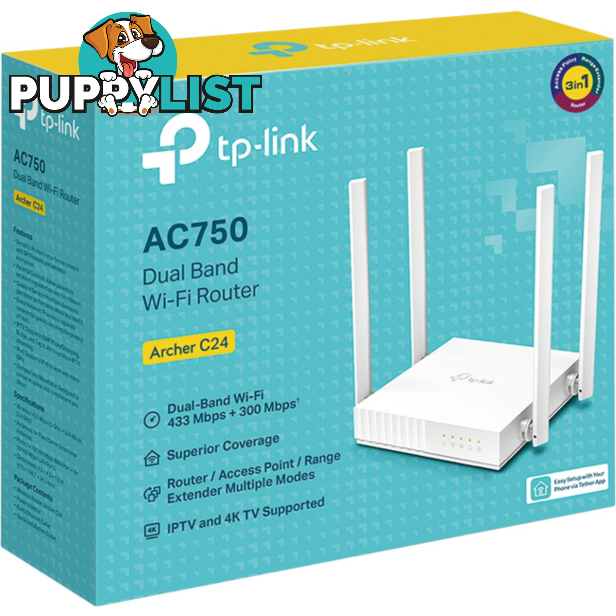 ARCHERC24 AC750 DUAL BAND WIFI ROUTER