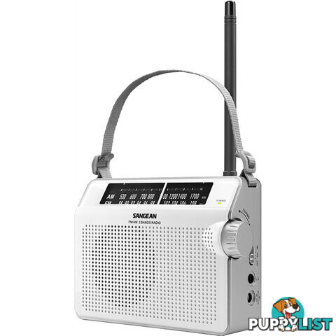 PRD6W COMPACT AM/FM ANALOGUE RADIO WHITE AC/DC PORTABLE SANGEAN