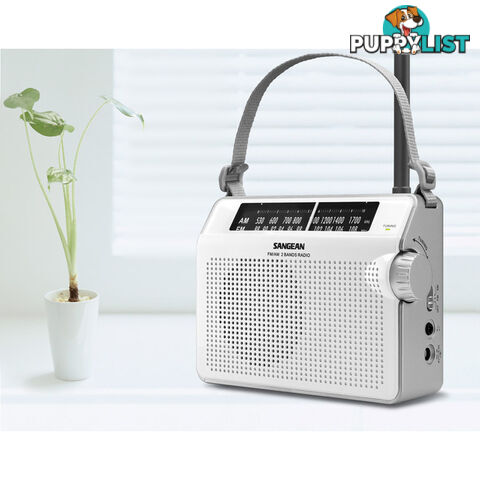 PRD6W COMPACT AM/FM ANALOGUE RADIO WHITE AC/DC PORTABLE SANGEAN