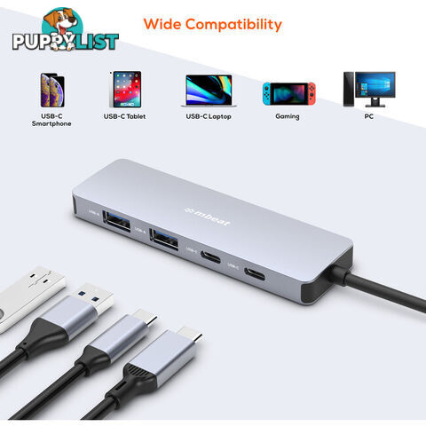 XCH01GRY ELITE 4-PORT 10GBPS USB-C GEN 2 HUB 2A+2C