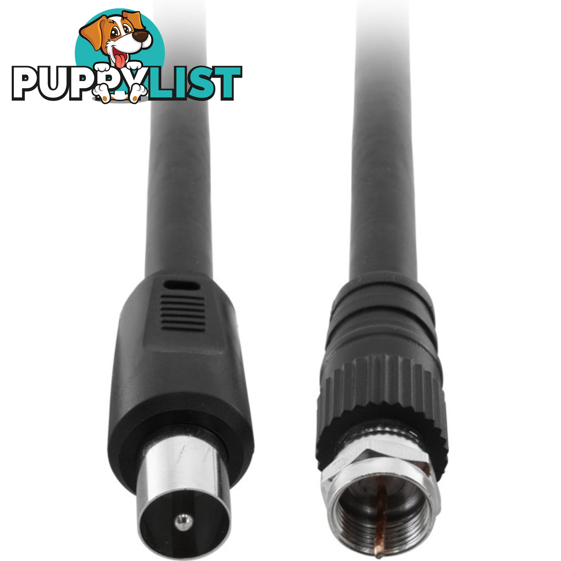 FL59Q-2PF 2M RG59QUAD PAL TO 'F' LEAD PAL TO 'F' FLYLEAD - BLACK