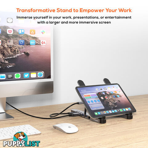 STDP5GRY PORTABLE LAPTOP STAND WITH USB-C DOCK STAGE P5