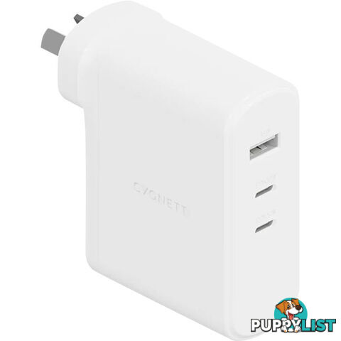 100WUCWC 100W MULTIPORT USB GAN WALL CHARGER WHITE POWERMAXX