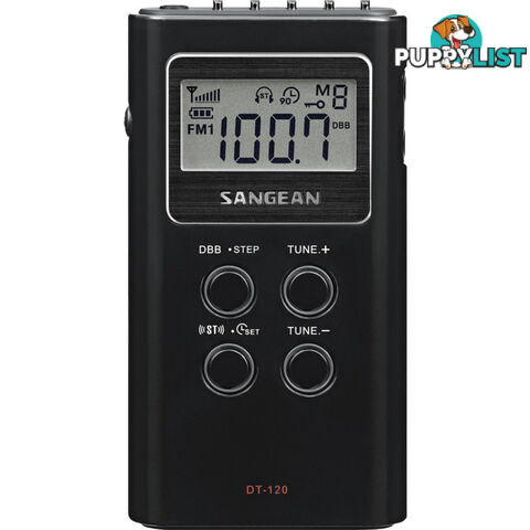 DT120BK BLACK FM/AM RADIO POCKET SIZE WITH EARPHONES