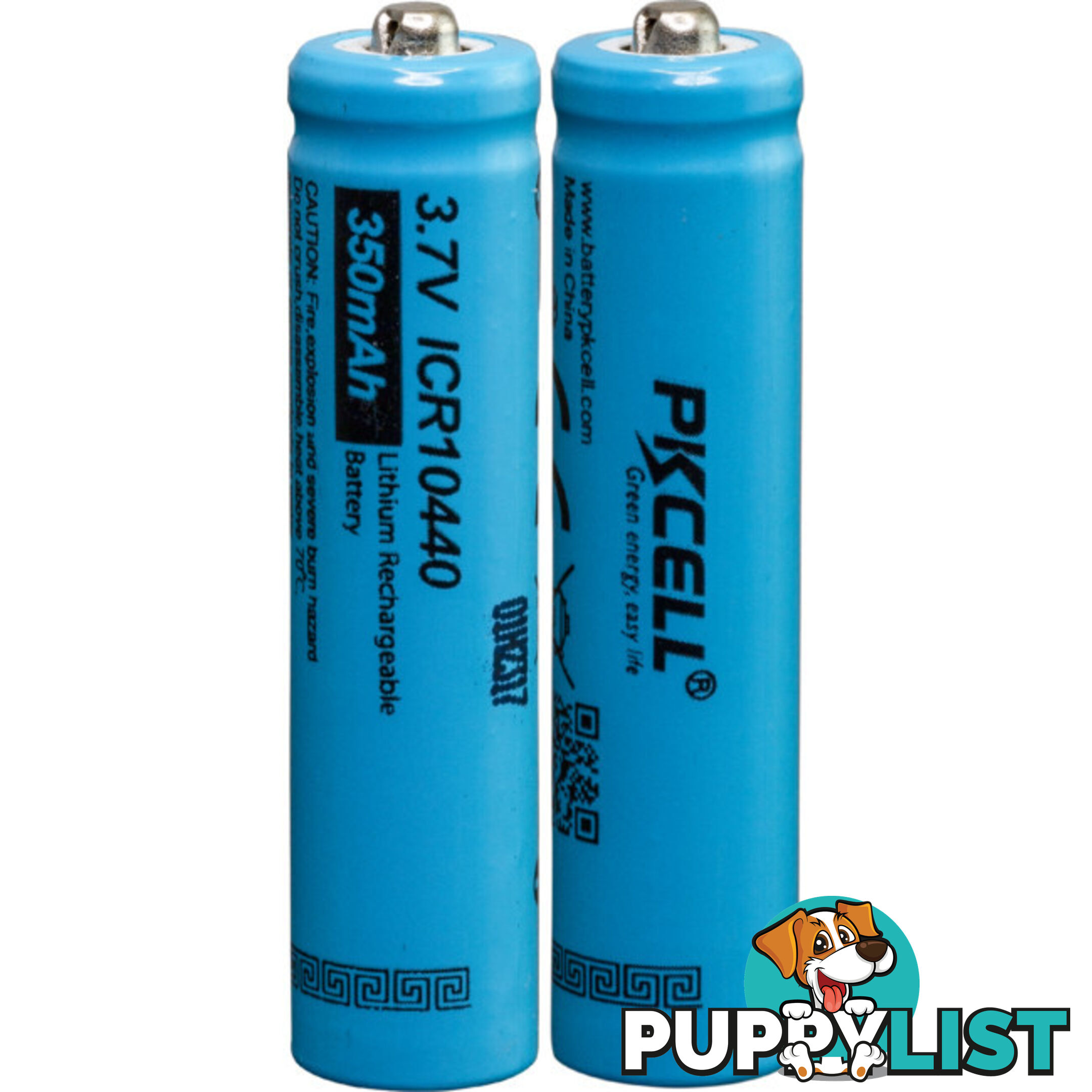 PK10440 3.7V 350MAH 10440 LI-ION BATTERY 2PK RECHARGEABLE PKCELL 2PCS/SHRINK