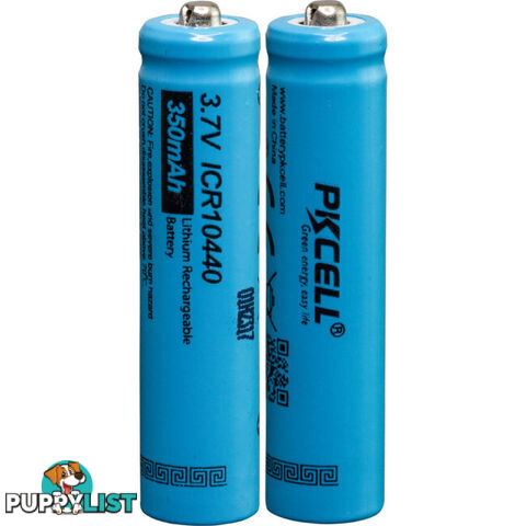 PK10440 3.7V 350MAH 10440 LI-ION BATTERY 2PK RECHARGEABLE PKCELL 2PCS/SHRINK