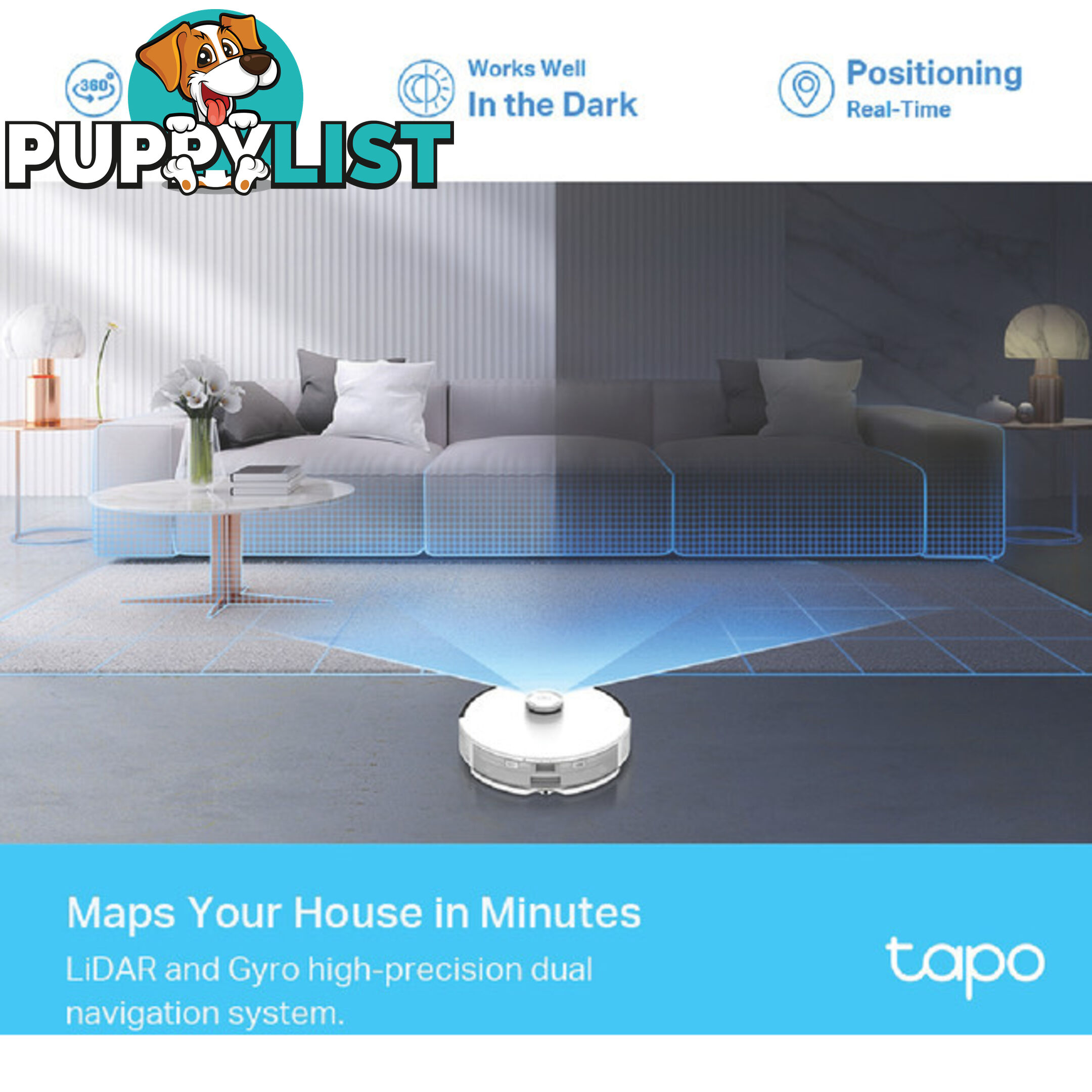 RV30PLUS LIDAR NAVIGATION ROBOT VACUUM AND MOP + EMPTY DOCK TAPO