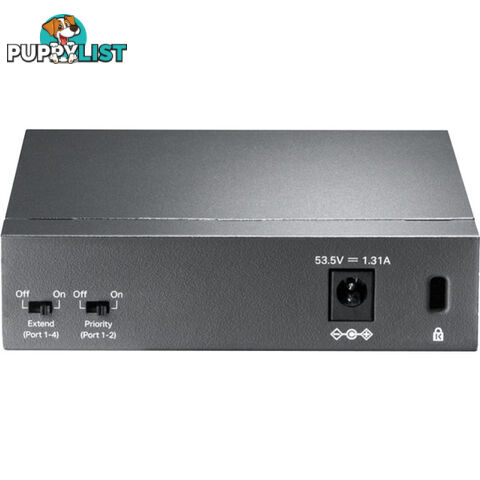 TLSF1005P 5 PORT 10/100 SWITCH 4 X POE+ 58W EXTEND MODE 250M