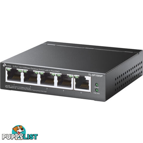 TLSF1005P 5 PORT 10/100 SWITCH 4 X POE+ 58W EXTEND MODE 250M