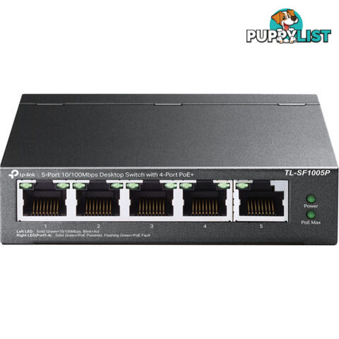 TLSF1005P 5 PORT 10/100 SWITCH 4 X POE+ 58W EXTEND MODE 250M