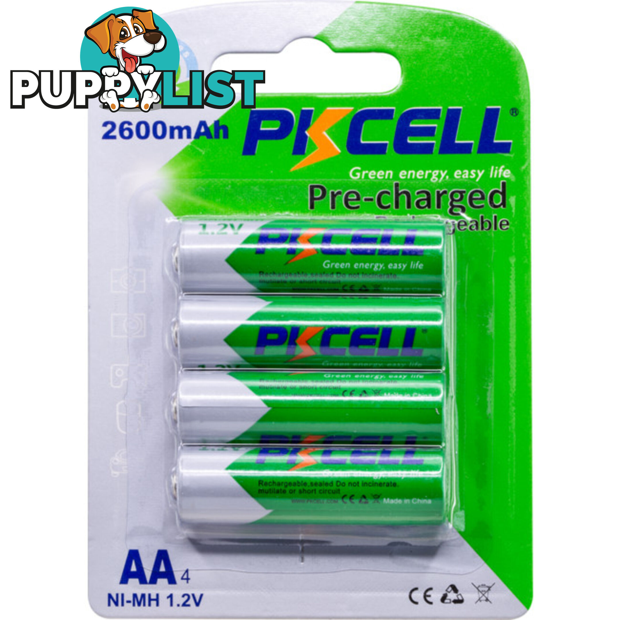 PK4PAA26 2600MAH NIMH AA BATTERIES 4 PK READY TO USE LSD PKCELL