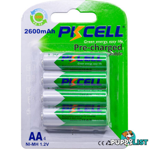 PK4PAA26 2600MAH NIMH AA BATTERIES 4 PK READY TO USE LSD PKCELL