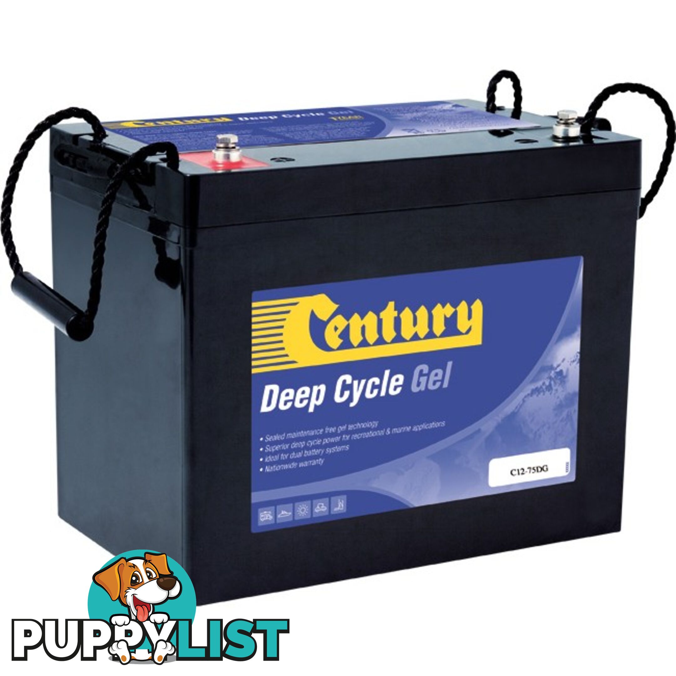 C12-75DG 12V 75AMP DEEP CYCLE GEL BATTERY - CENTURY