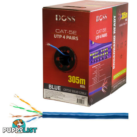 C5RBLU 305M CAT5E SOLID CABLE BLUE SOLD AS 305M ROLL