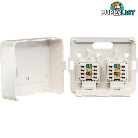 SMBT2C6 DUAL CAT6 SURFACE MOUNT SOCKET TELSTRA APPROVED