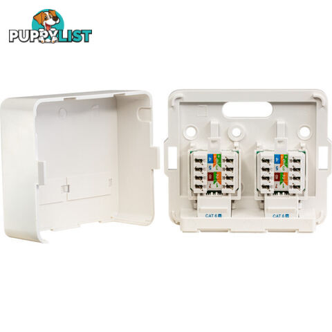 SMBT2C6 DUAL CAT6 SURFACE MOUNT SOCKET TELSTRA APPROVED