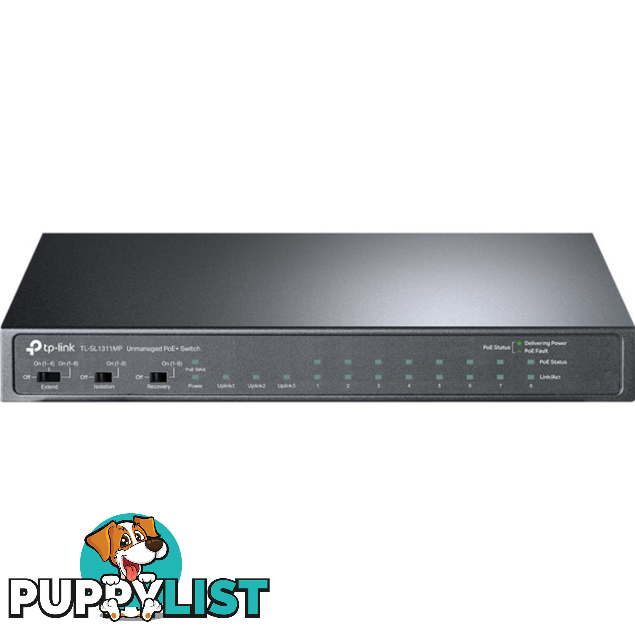 TLSL1311MP 11 PORT POE SWITCH WITH 8 POE+ 124W METAL