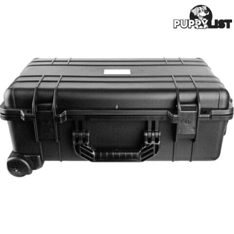 GS026 560X 355X 290 PROTECTIVE BLACK TROLLY CASE WITH FOAM GEARSAFE