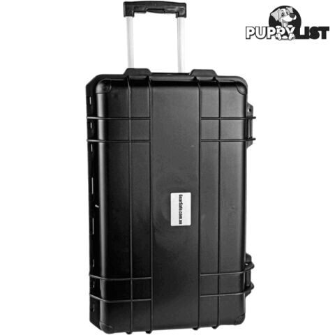 GS026 560X 355X 290 PROTECTIVE BLACK TROLLY CASE WITH FOAM GEARSAFE