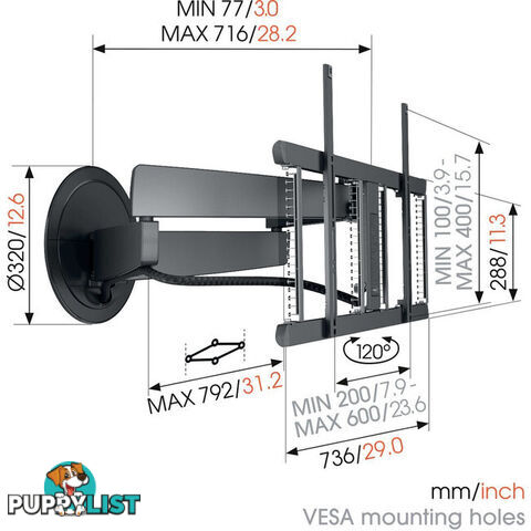 TVM7675 SIGNATURE SERIES 40"-77" 35KG MOTORISED WALL MOUNT MOTION MOUNT APP -3D LEVELLING