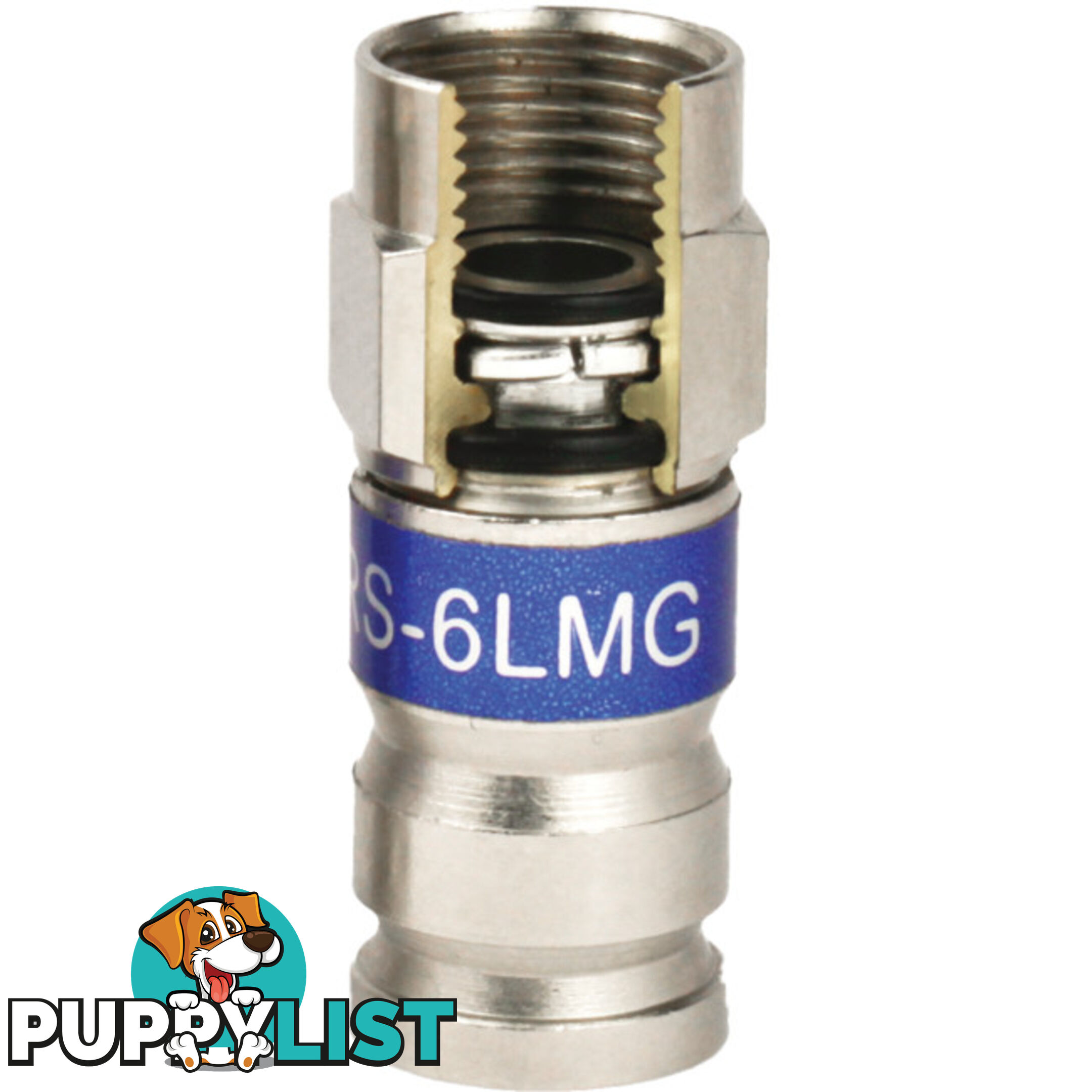 PR1003 'F' RG6 COMPRESSION CONNECTOR BLUE PCT