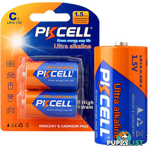 PK2PC 1.5V ULTRA ALKALINE C BATTERY 2PK LR14 ULTRA DIGITAL