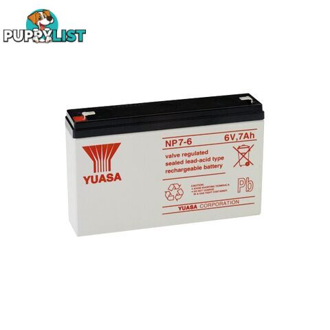 NP7-6 6V 7AMP YUASA SLA BATTERY SEALED LEAD ACID - NP SERIES