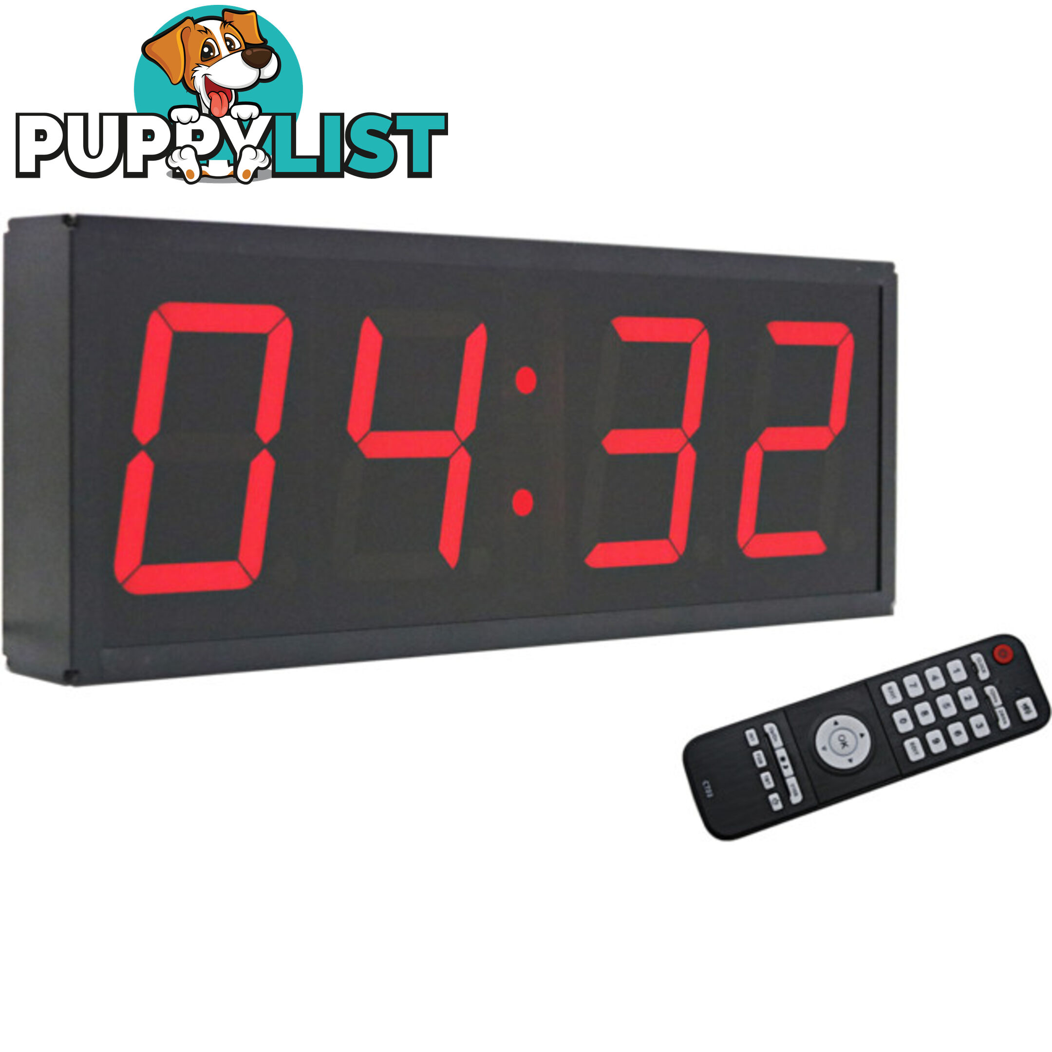 4500 METAL JUMBO DISPLAY LED CLOCK 5 BRIGHTNESS SETTINGS - JADCO