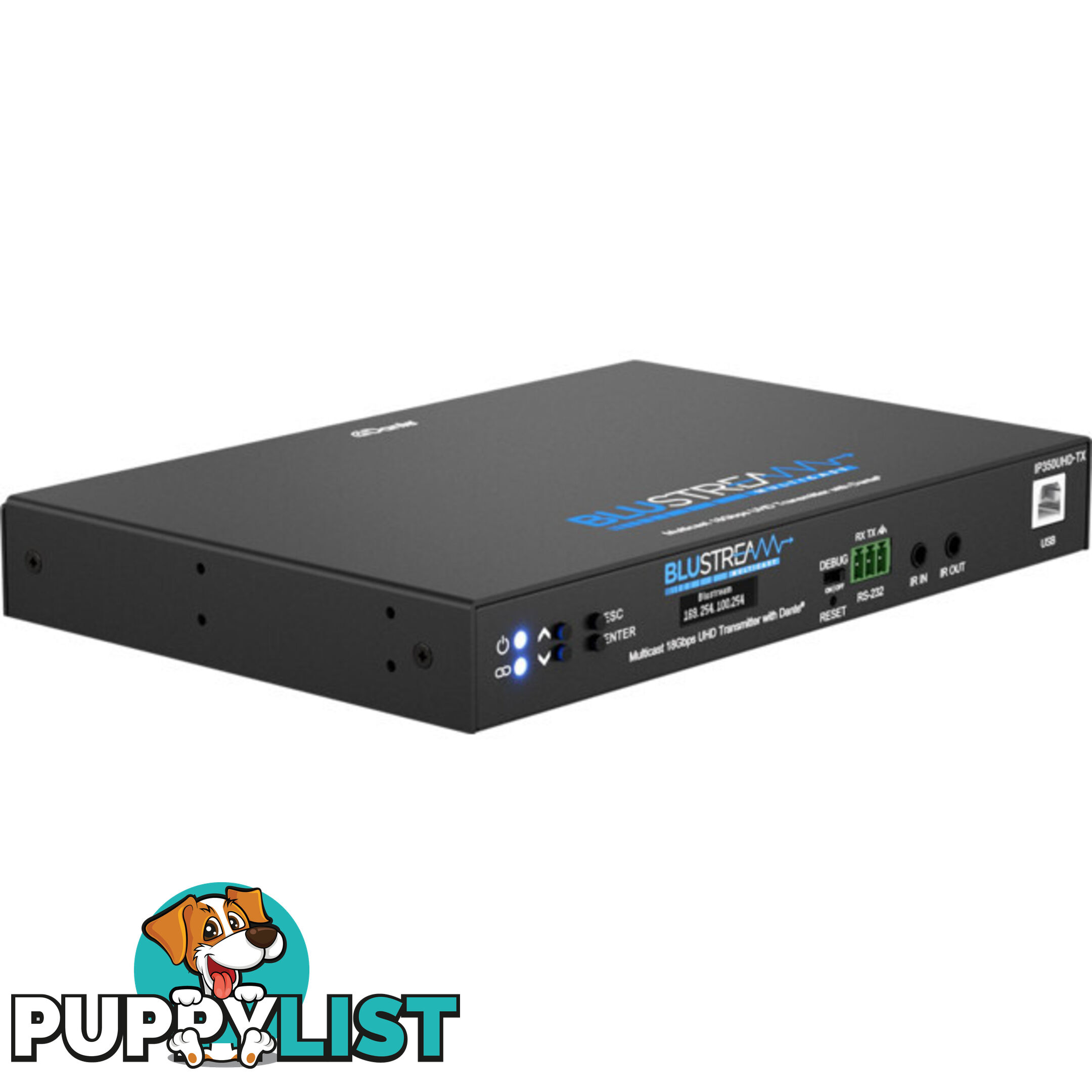 IP350UHDTX IP MULTICAST UHD 18GBPS VIDEO TRANSMITTER OVER 1GB 2CH DANTE AUDIO-IR, RS-232 & USB / KVM, POE- HDCP2.2