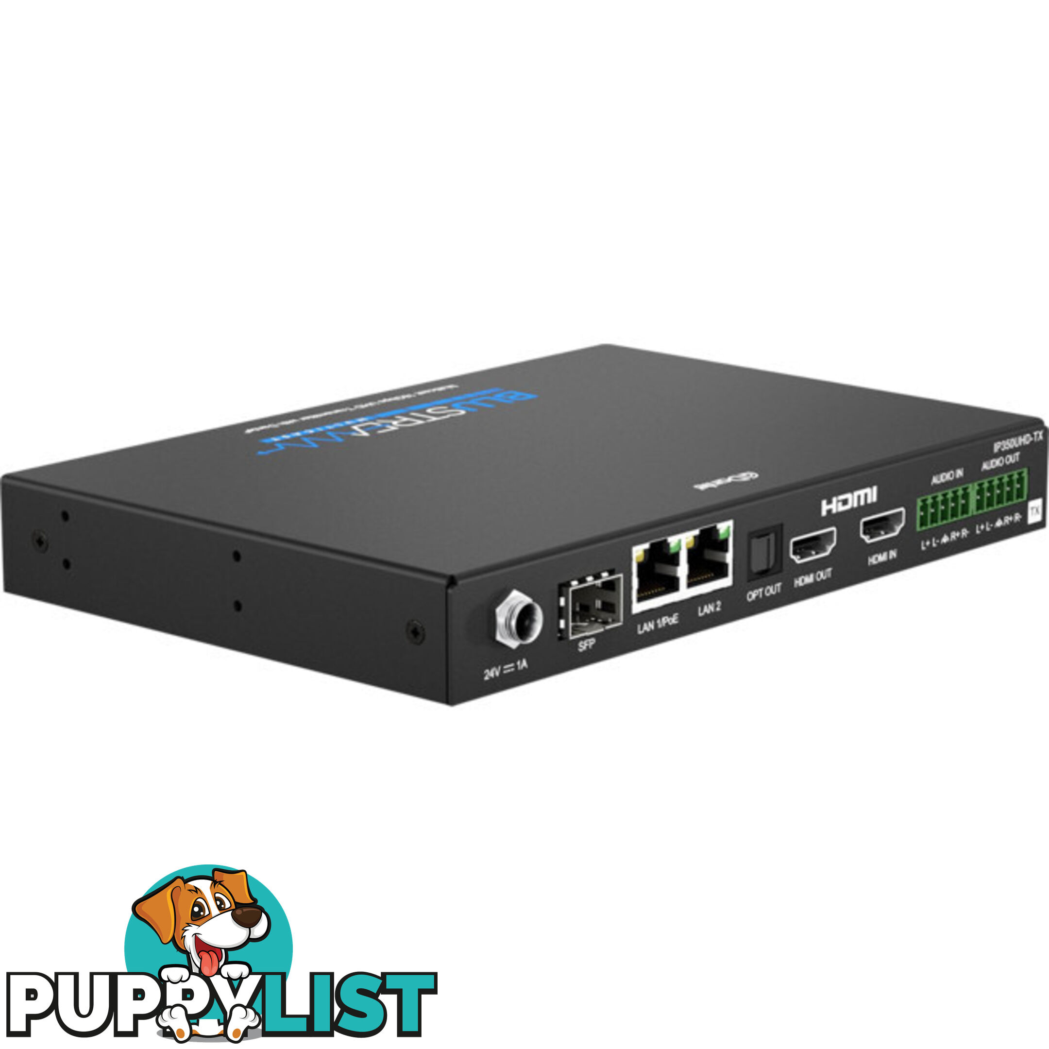 IP350UHDTX IP MULTICAST UHD 18GBPS VIDEO TRANSMITTER OVER 1GB 2CH DANTE AUDIO-IR, RS-232 & USB / KVM, POE- HDCP2.2