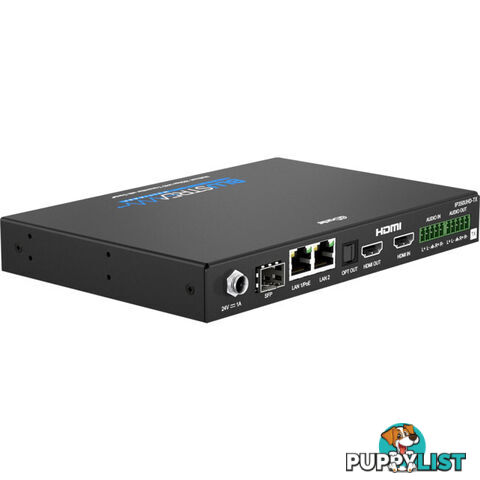 IP350UHDTX IP MULTICAST UHD 18GBPS VIDEO TRANSMITTER OVER 1GB 2CH DANTE AUDIO-IR, RS-232 & USB / KVM, POE- HDCP2.2