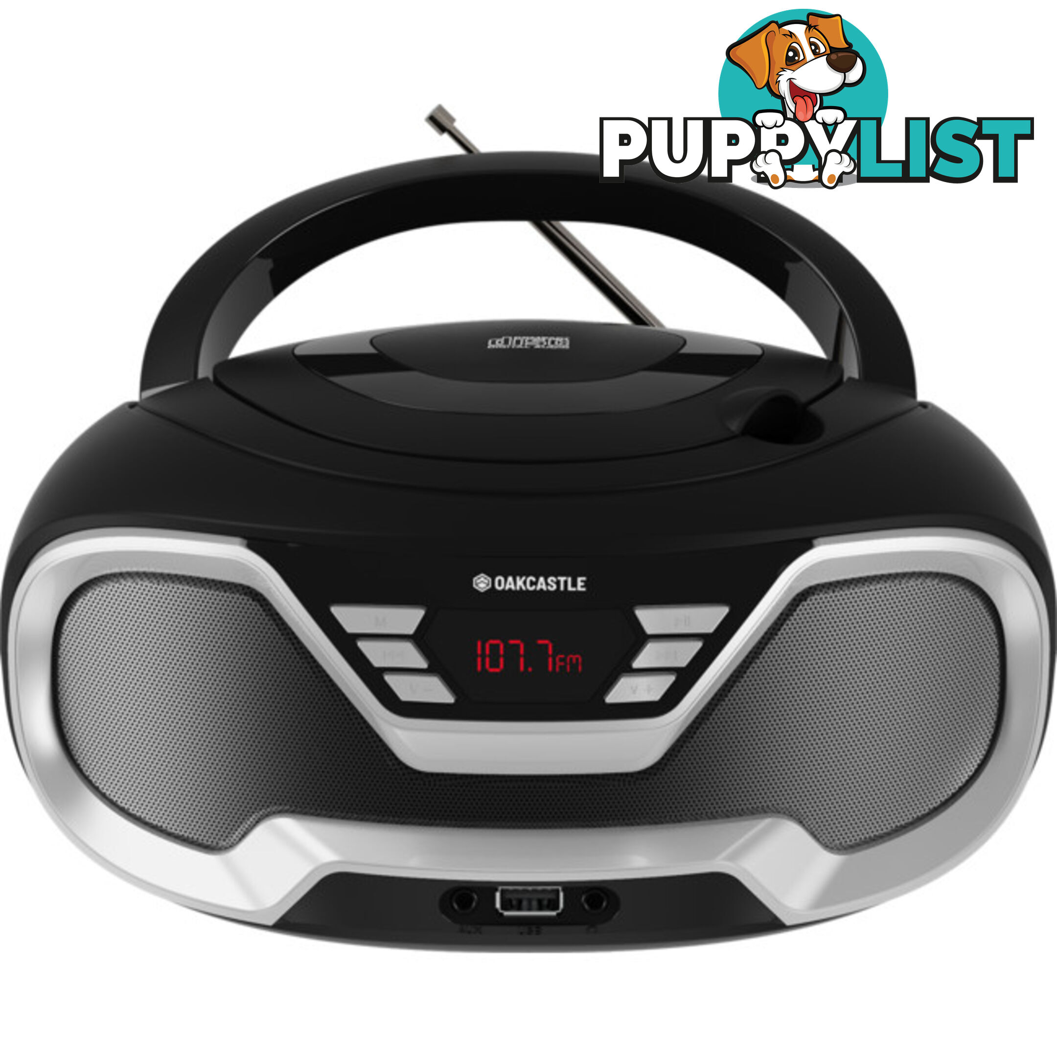 CD200BLK PORTABLE BLUETOOH CD PLAYER OAKCASTLE BOOMBOX BLACK