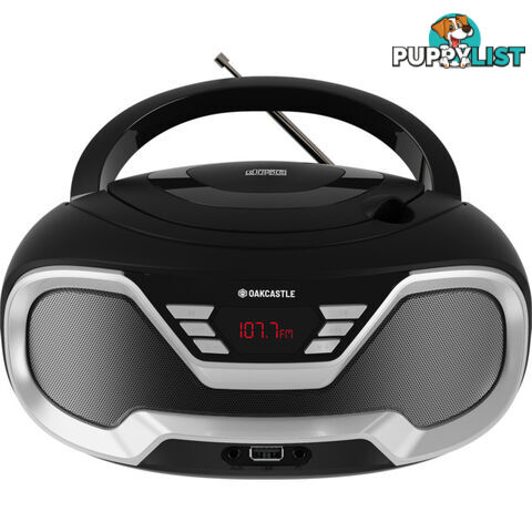 CD200BLK PORTABLE BLUETOOH CD PLAYER OAKCASTLE BOOMBOX BLACK