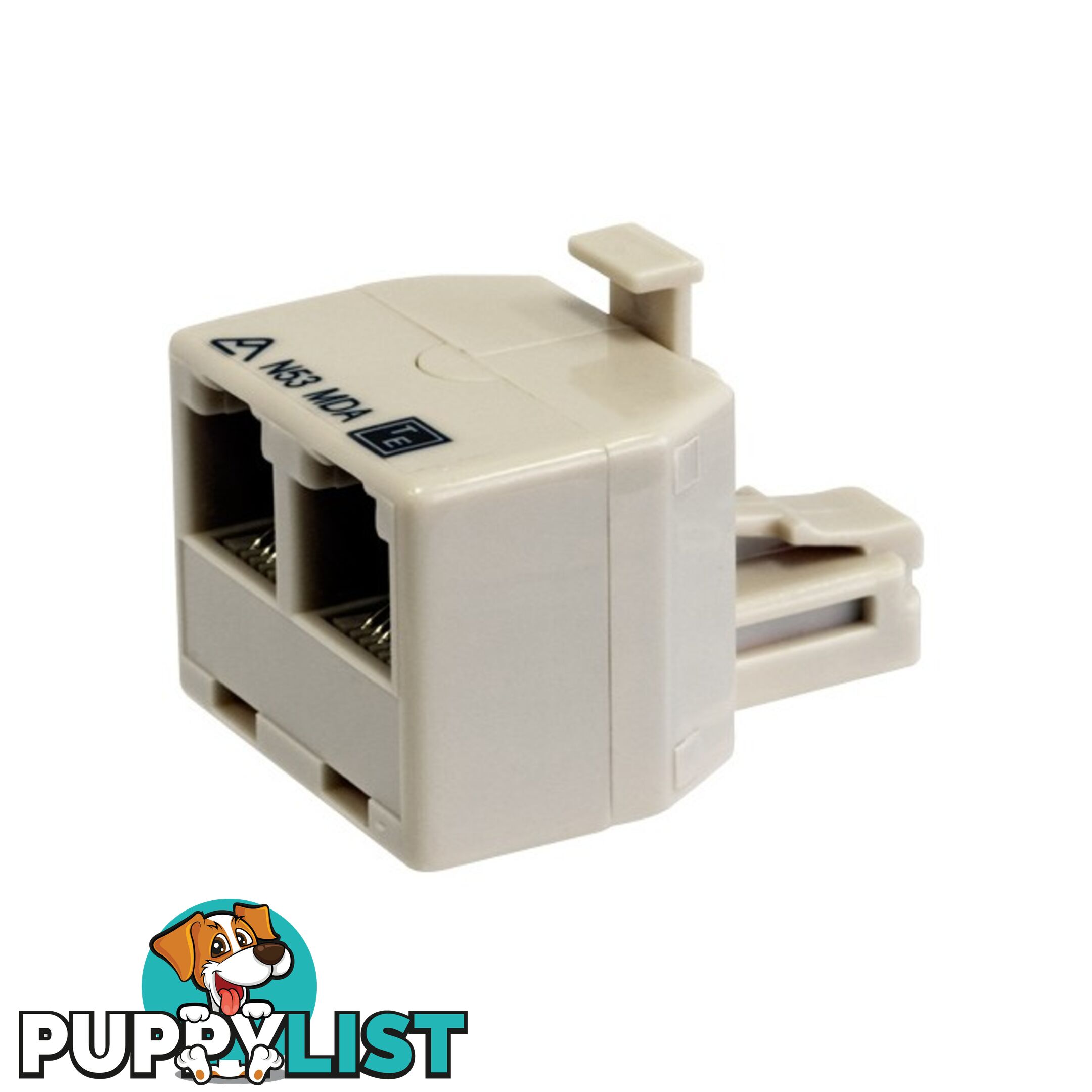 MDA66B/IVY 6P6C RJ12 DOUBLE ADAPTOR ONE SOCKET TO TWO TEL5002