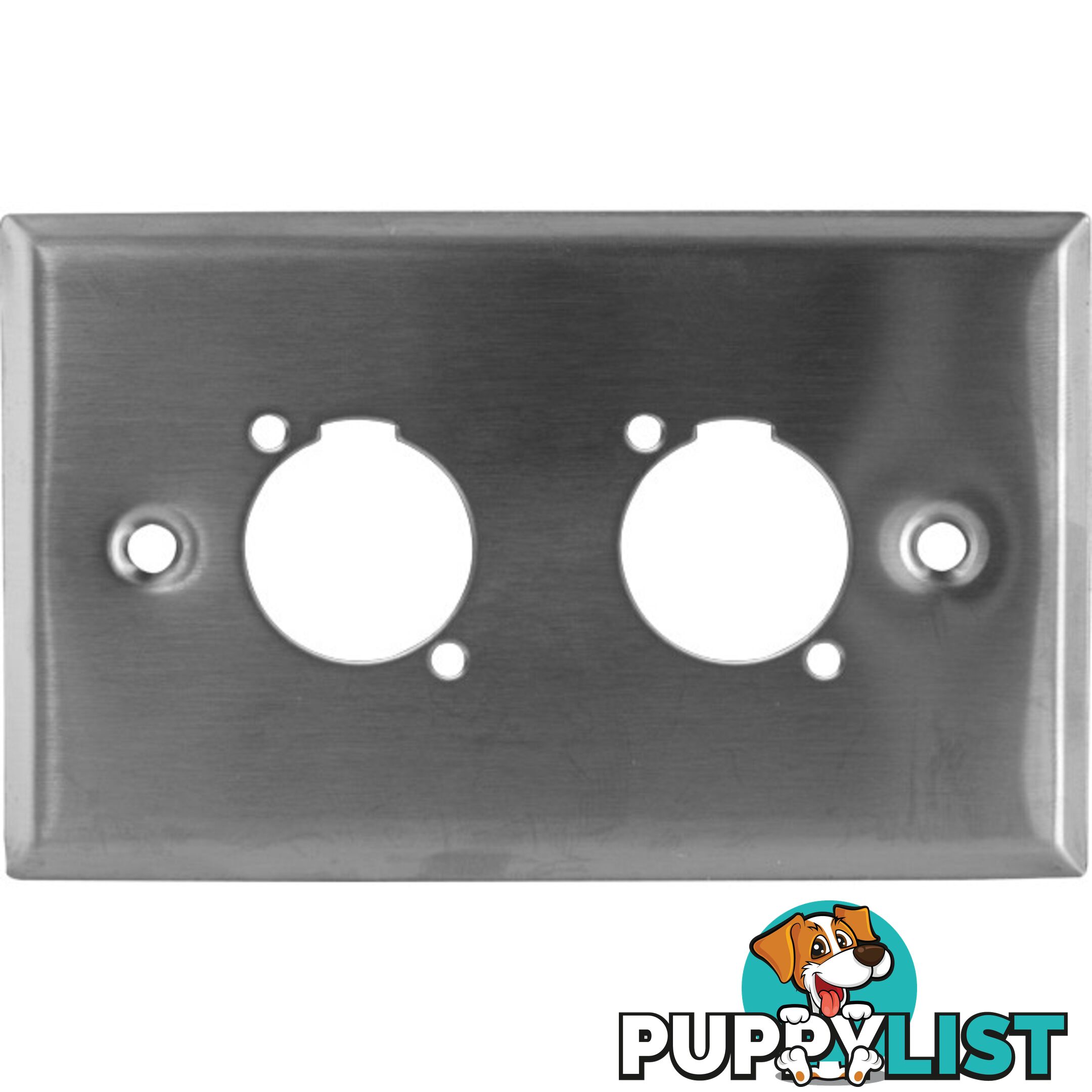 PD5192 TWIN XLR S/S WALL PLATE STAINLESS STEEL