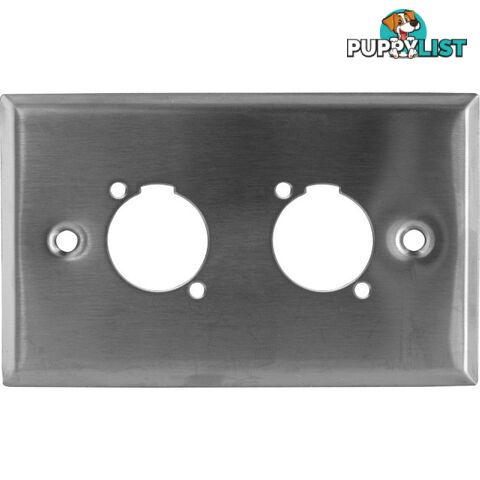 PD5192 TWIN XLR S/S WALL PLATE STAINLESS STEEL