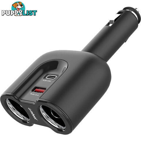 MBCHGRC28 DUAL PORT USB-C CAR CHARGER CIG SPLITTER PD QC