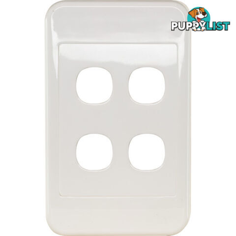 PK4594 4 GANG WALL PLATE WHITE CLIPSAL 2000 SERIES