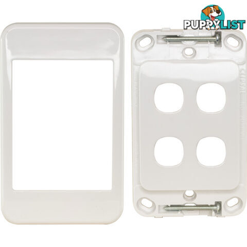 PK4594 4 GANG WALL PLATE WHITE CLIPSAL 2000 SERIES