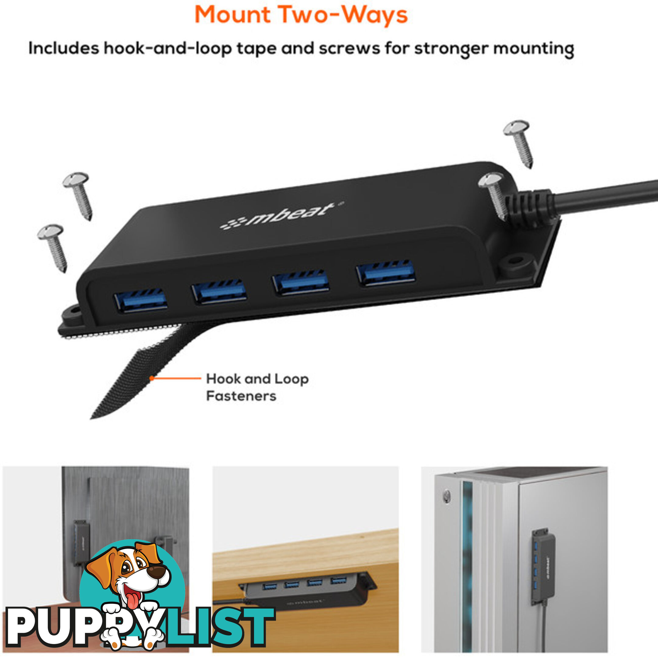 HUBE04 MOUNTABLE 4 PORT USB-C HUB