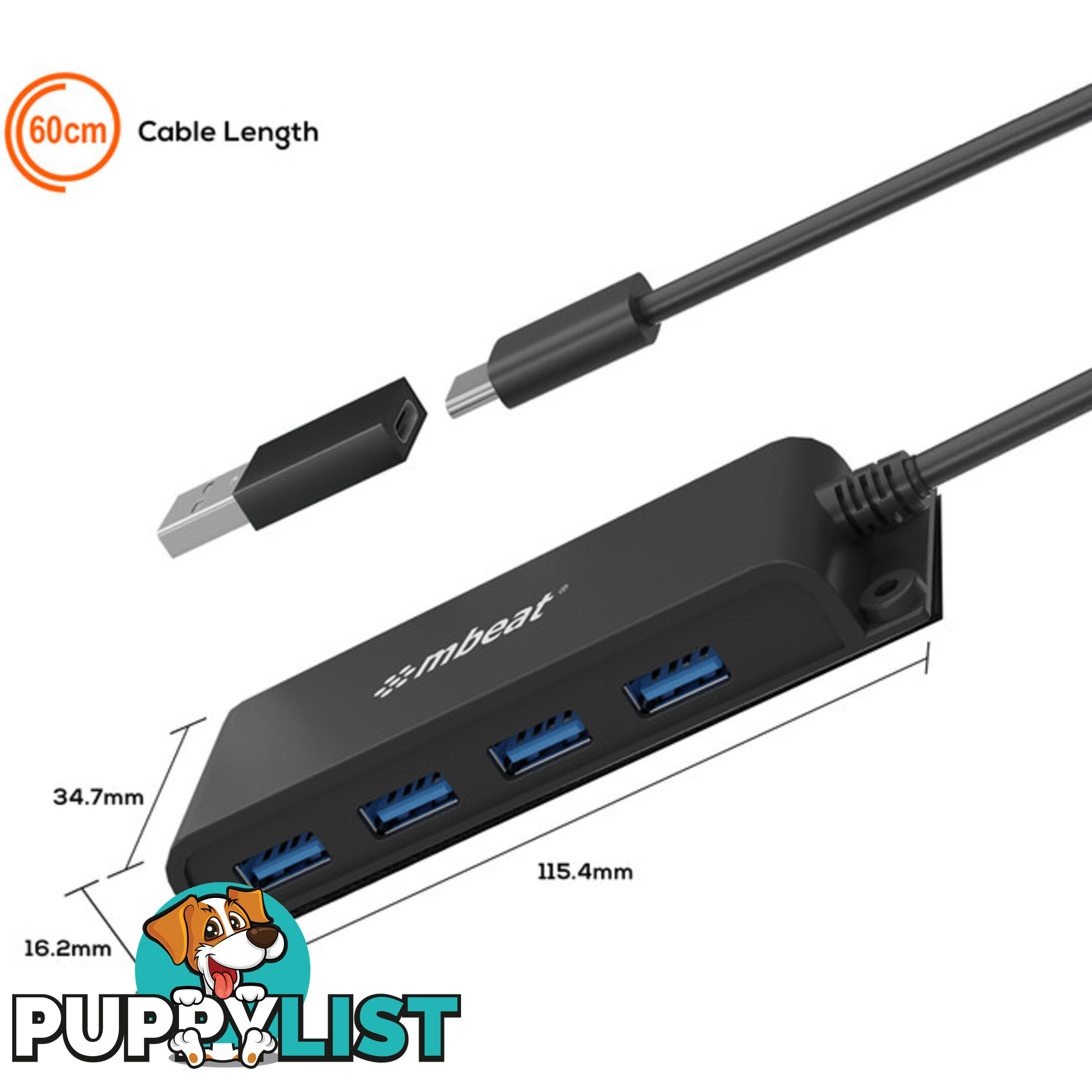 HUBE04 MOUNTABLE 4 PORT USB-C HUB