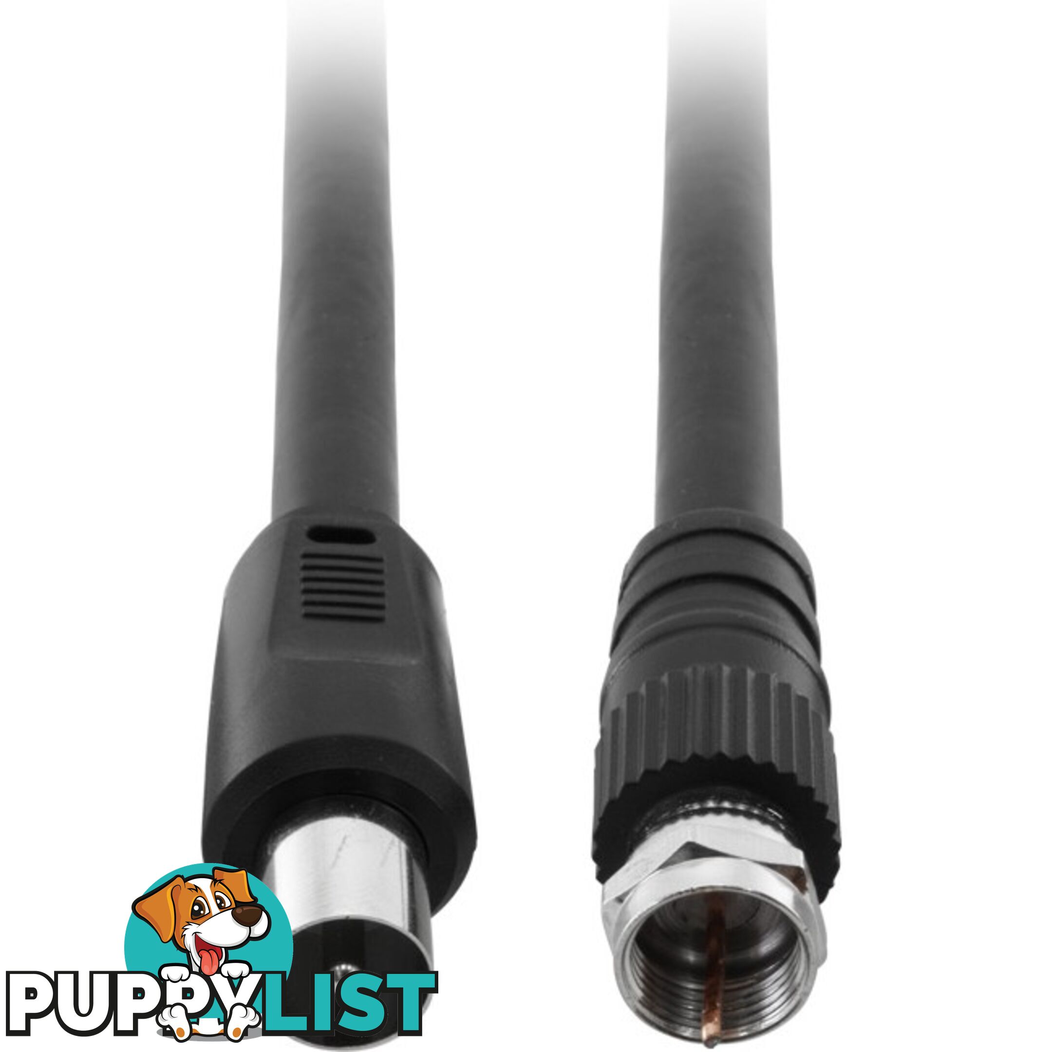 FL59Q-1PF 1M RG59QUAD PAL TO 'F' LEAD PAL TO 'F' FLYLEAD - BLACK