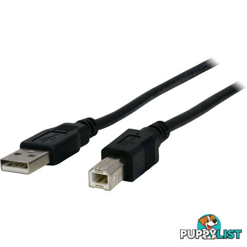 LC7203 5M USB-A PLUG TO USB-B PLUG LEAD USB2.0 - BLACK