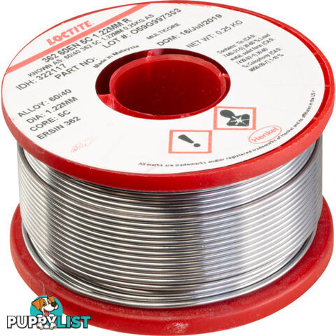 18250MCS 60/40 250G 1.22MM SOLDER 60% TIN, 40% LEAD - MULTICORE