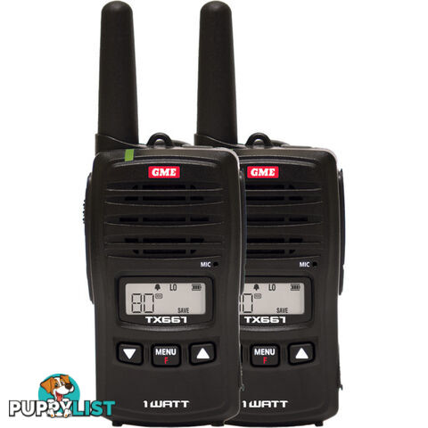 TX667TP 1W UHF CB HANDHELD TWIN PACK GME